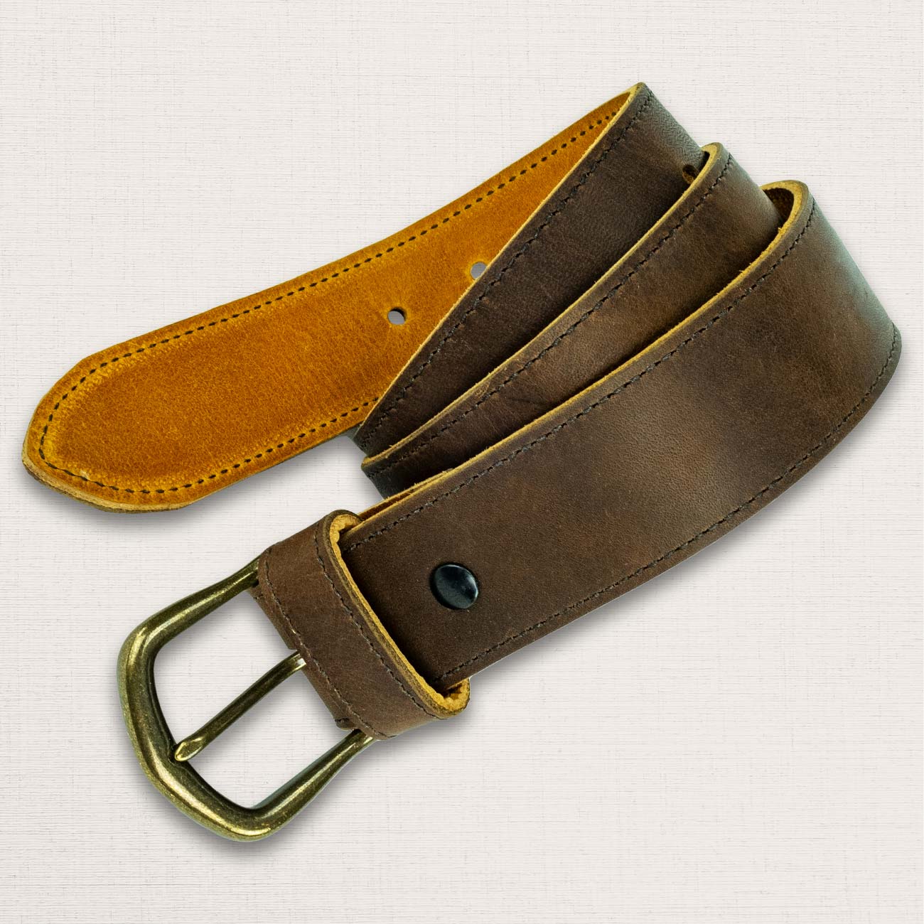 Mens Leather Belt, English Made, Hand Sewn, Bespoke, 1 1/2