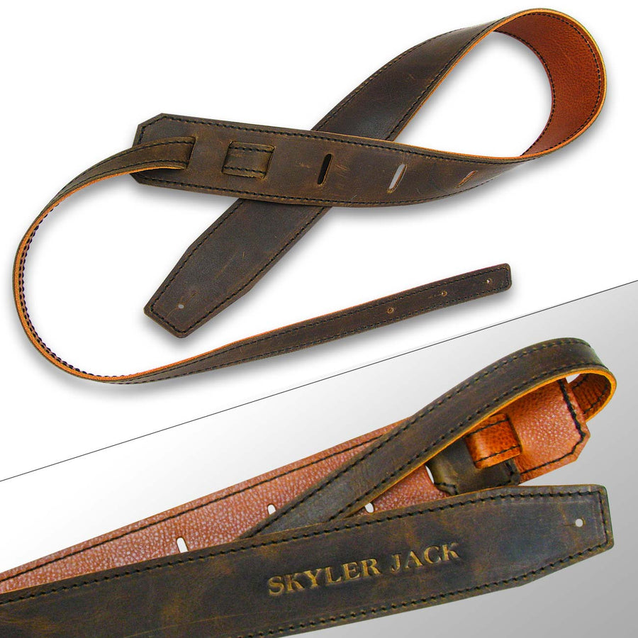Reversible Leather Guitar Strap